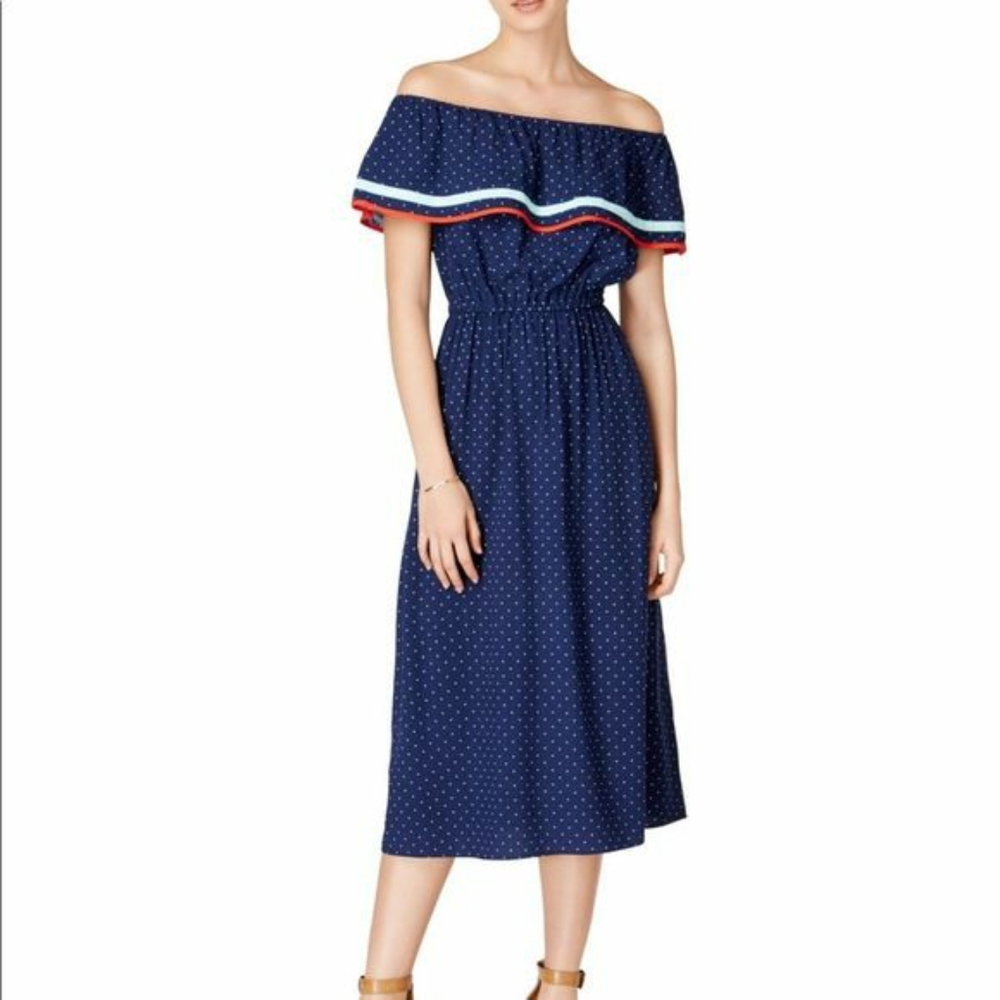 NWT Maison Jules Fiesta off-shoulder polka dot - M